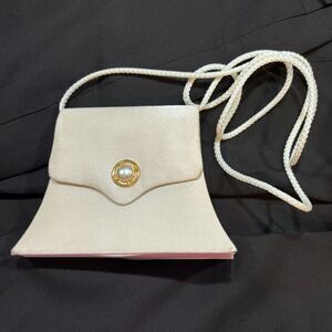 1990s Vintage Y & S Original Ivory Satin Evening Bag Pearl Button Mini Crossbody